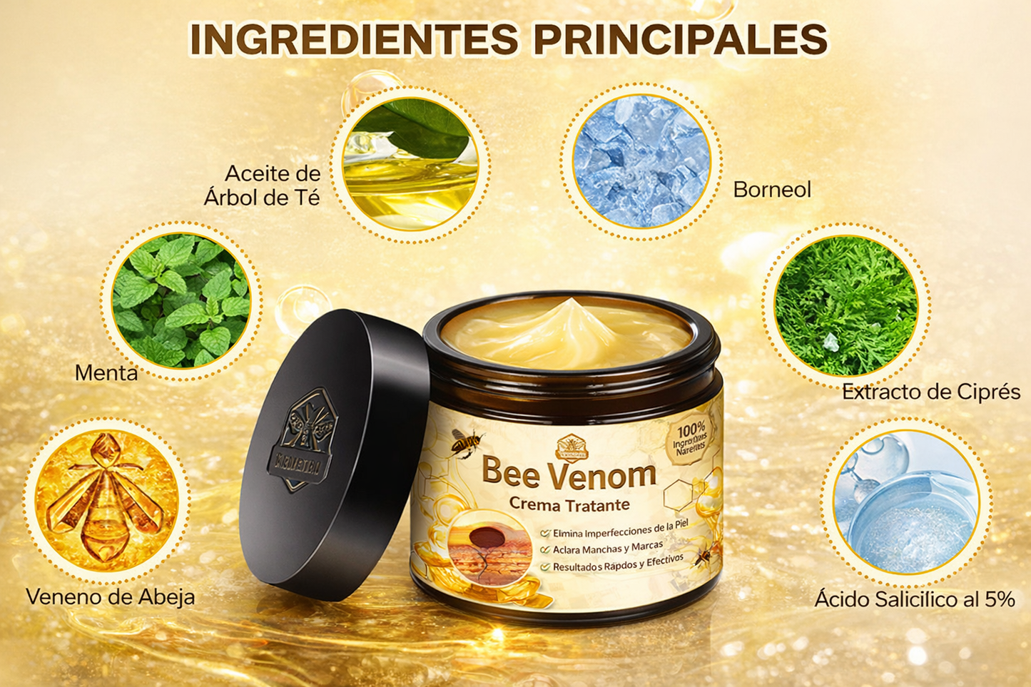 🐝 Crema de Veneno de Abeja – Rejuvenecimiento Natural y Efecto Tensor